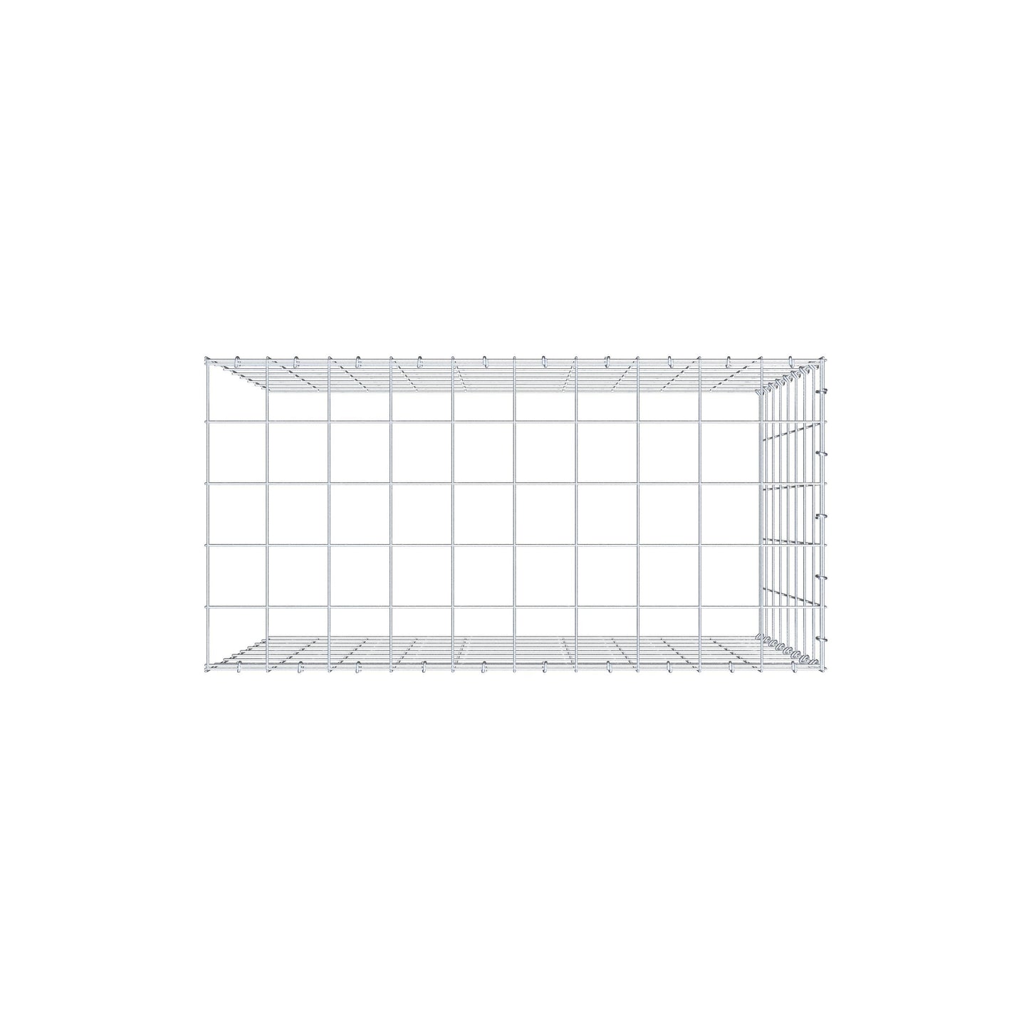 Mounted gabion type 4 100 cm x 80 cm x 50 cm (L x H x D), mesh size 10 cm x 10 cm, C-ring