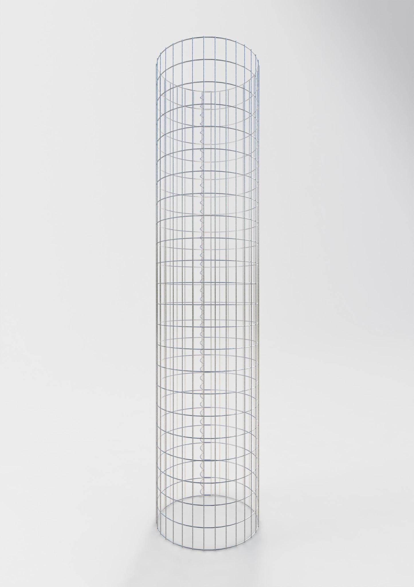 Gabion column around 52 cm diameter, 230 cm height, mesh size 5 cm x 10 cm