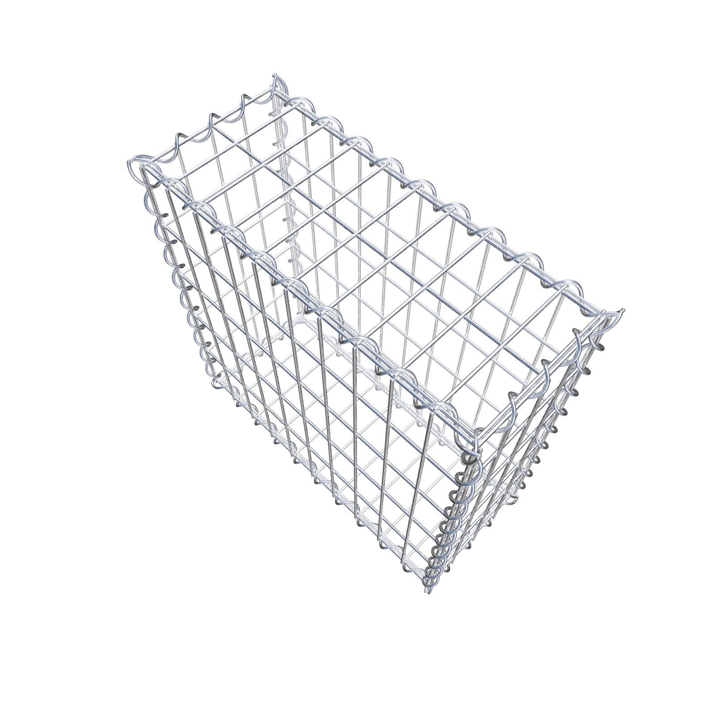 Gabion 50 cm x 50 cm x 20 cm (L x H x D), maskestørrelse 5 cm x 10 cm, spiral