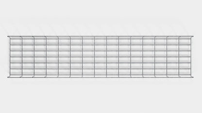 Kabelkanallængde 29 cm, dybde 5 cm, maskestørrelse 5 x 10 cm 