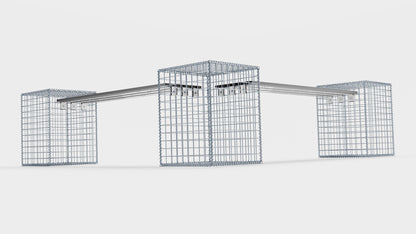 Panchina da giardino 3 gabbioni a spirale - 205 x 60 x 40 cm (L x H x P) MW 5 x 5 cm, con piano riciclato in antracite