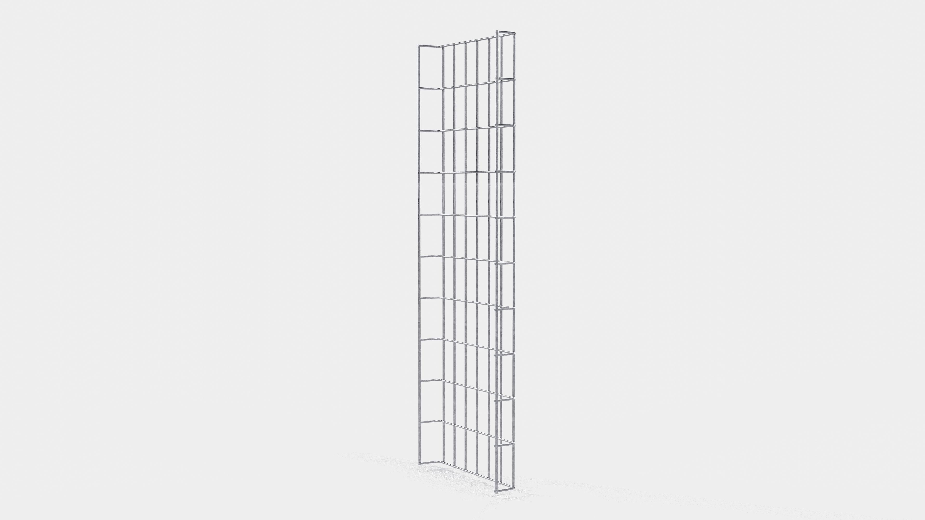 Lunghezza canalina 29 cm, profondità 5 cm, dimensione maglia 5 x 10 cm