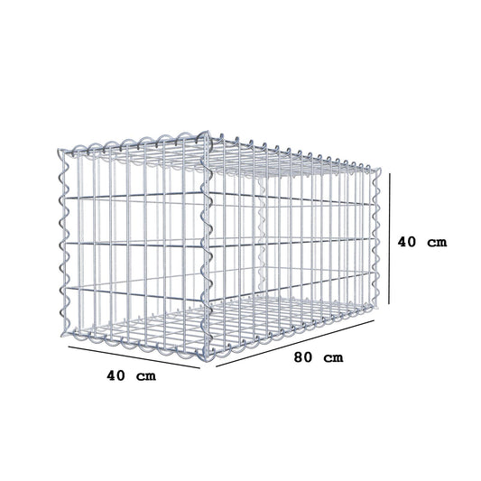 Gabion 80 cm x 40 cm x 40 cm (L x H x D), maskstorlek 5 cm x 10 cm, spiral