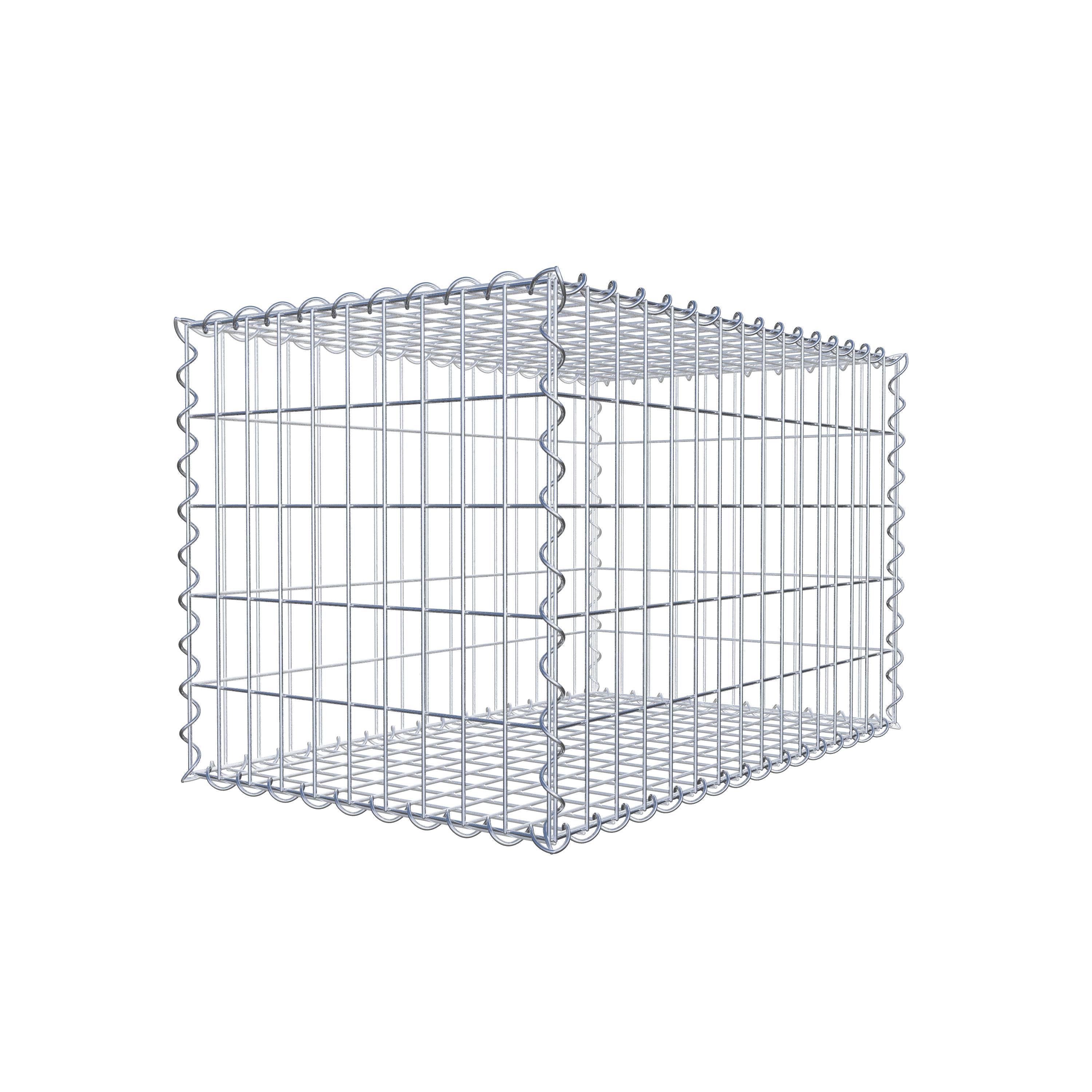 Gabion 80 cm x 50 cm x 50 cm (L x H x D), mesh size 5 cm x 10 cm, spiral