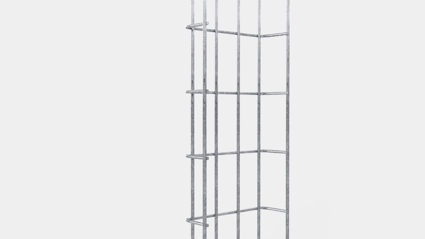 Canal para cables altura 110 cm, profundidad 5 cm, luz de malla 5 x 10 cm