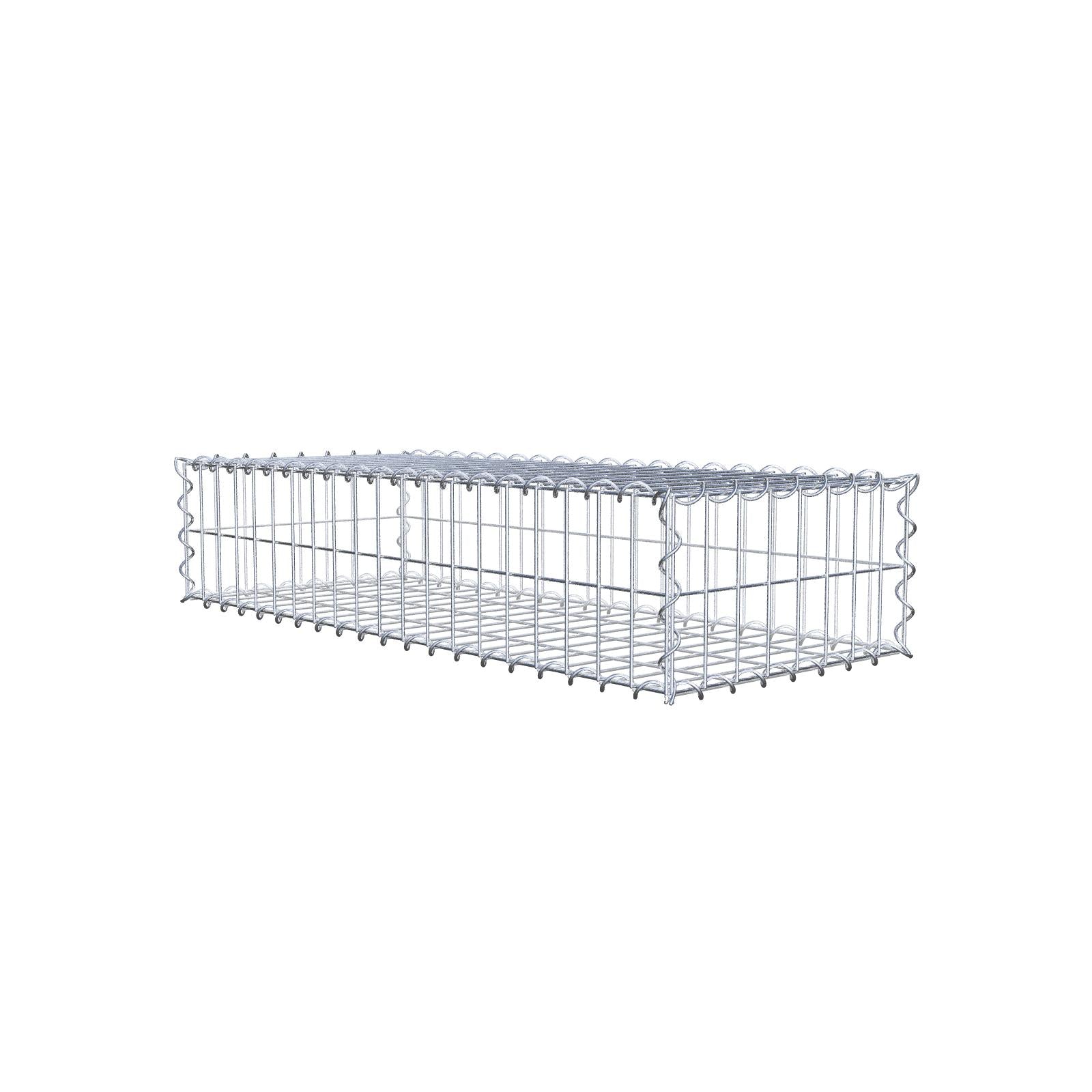 Gabião 100 cm x 20 cm x 40 cm (C x A x P), malhagem 5 cm x 10 cm, espiral