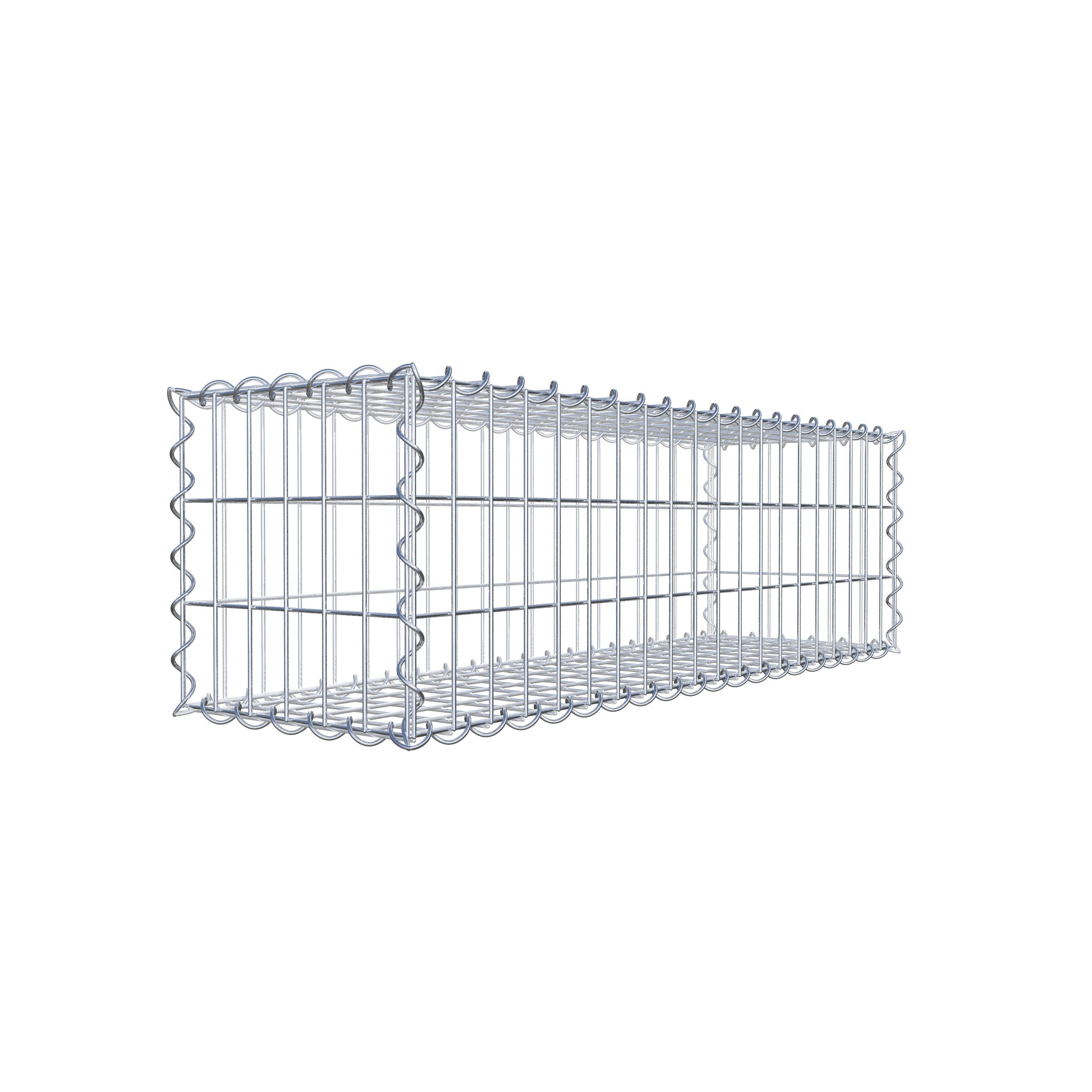 Schanskorf 100 cm x 30 cm x 30 cm (L x H x D), maaswijdte 5 cm x 10 cm, spiraalvormig