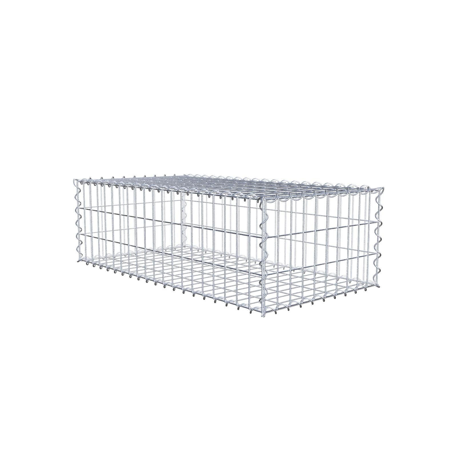 Gabião 100 cm x 30 cm x 50 cm (C x A x P), malhagem 5 cm x 10 cm, espiral