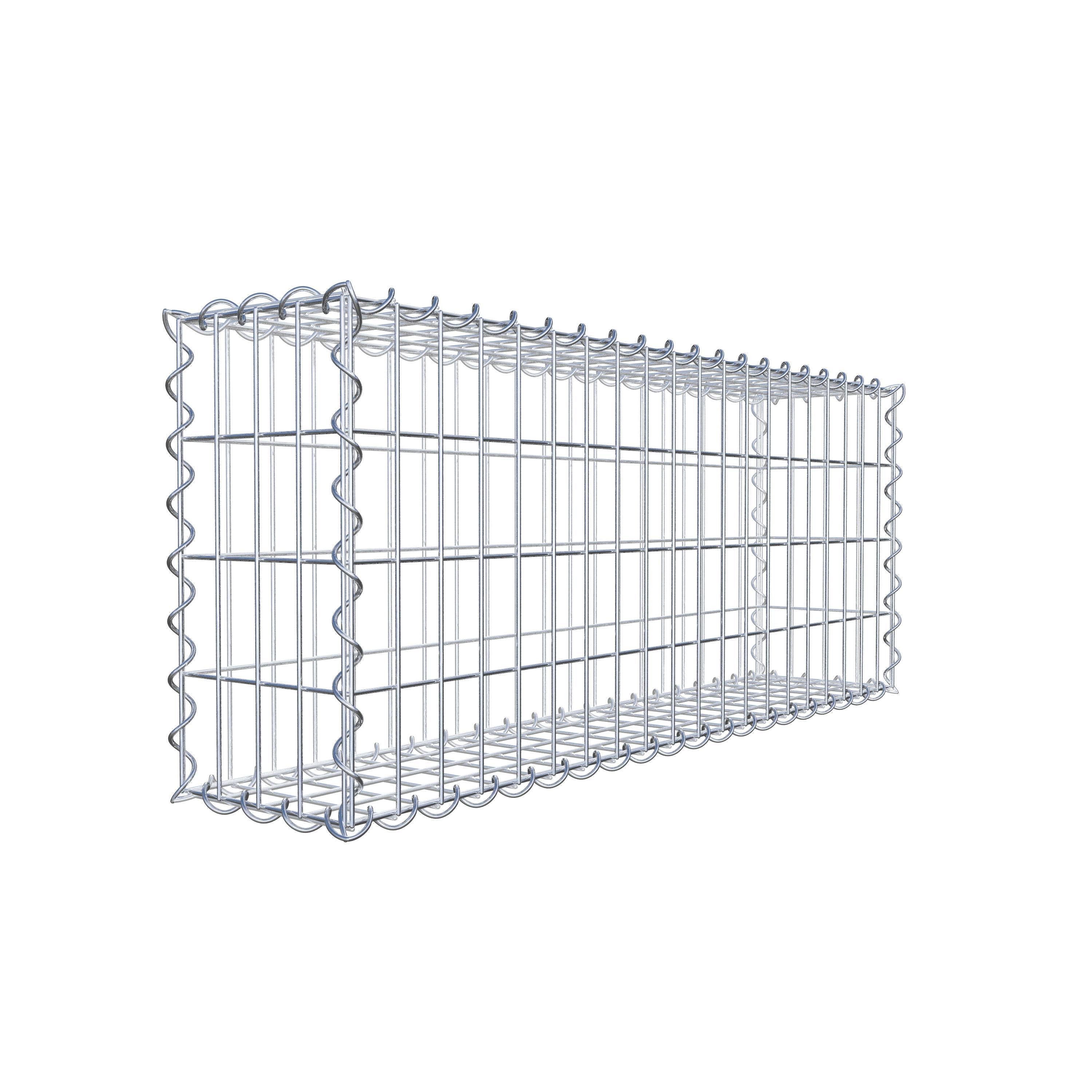 Gabion 100 cm x 40 cm x 20 cm (L x H x D), maskestørrelse 5 cm x 10 cm, spiral