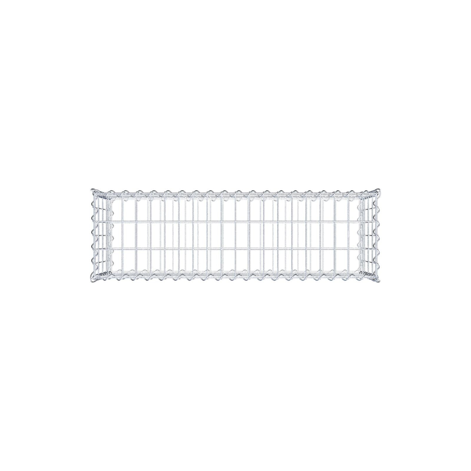 Schanskorf 100 cm x 40 cm x 30 cm (L x H x D), maaswijdte 5 cm x 10 cm, spiraalvormig