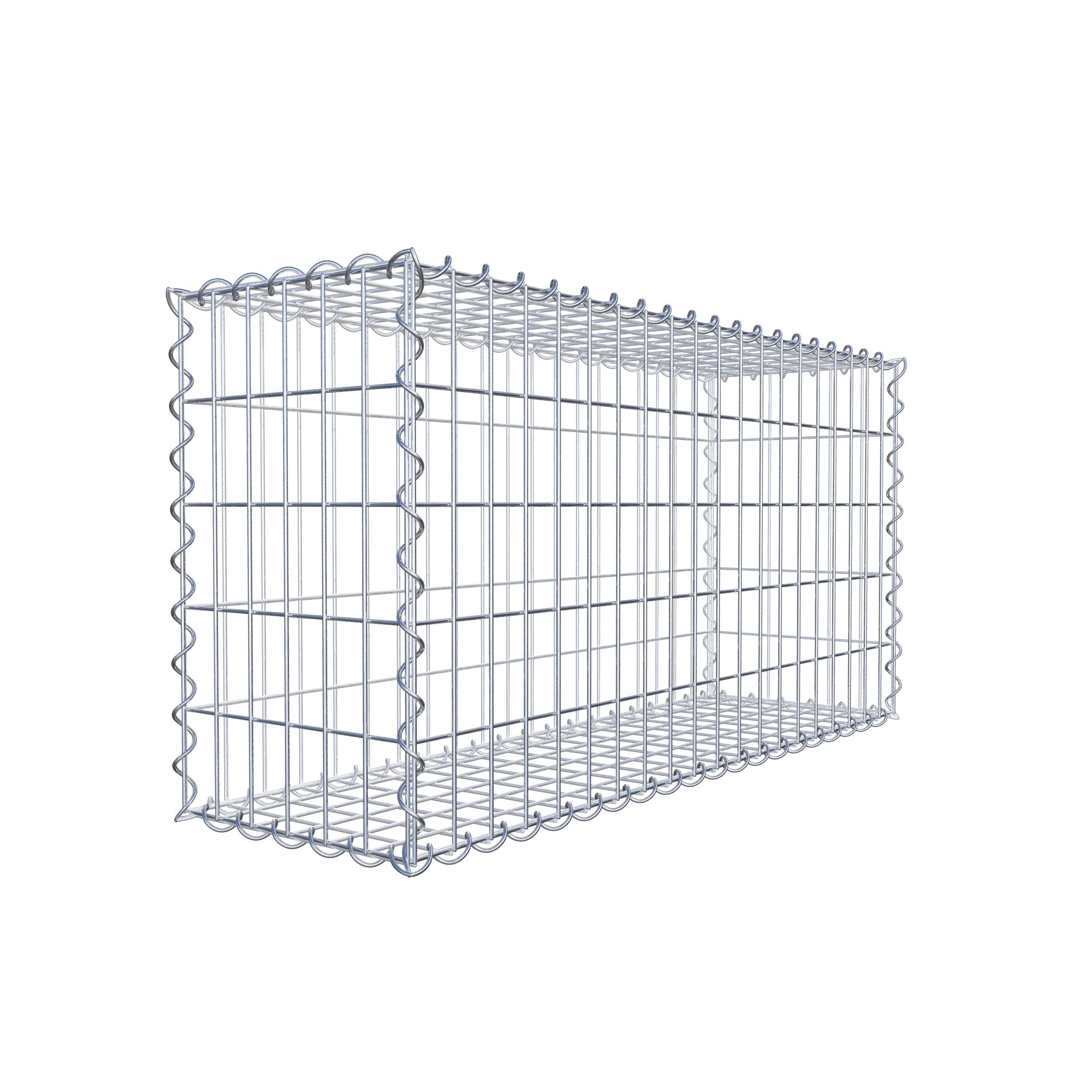 Gabion 100 cm x 50 cm x 30 cm (L x H x D), maskestørrelse 5 cm x 10 cm, spiral