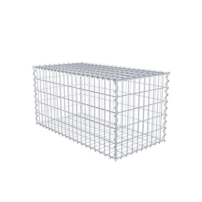 Gabion 100 cm x 50 cm x 50 cm (L x H x D), maskstorlek 5 cm x 10 cm, spiral