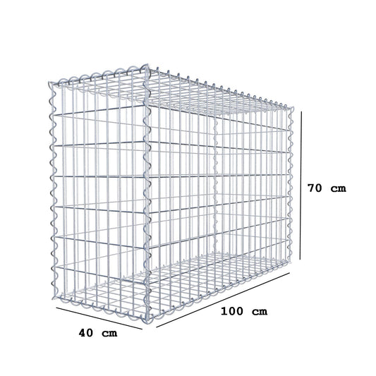 Gabion 100 cm x 70 cm x 40 cm (L x H x P), mailles 5 cm x 10 cm, spirale