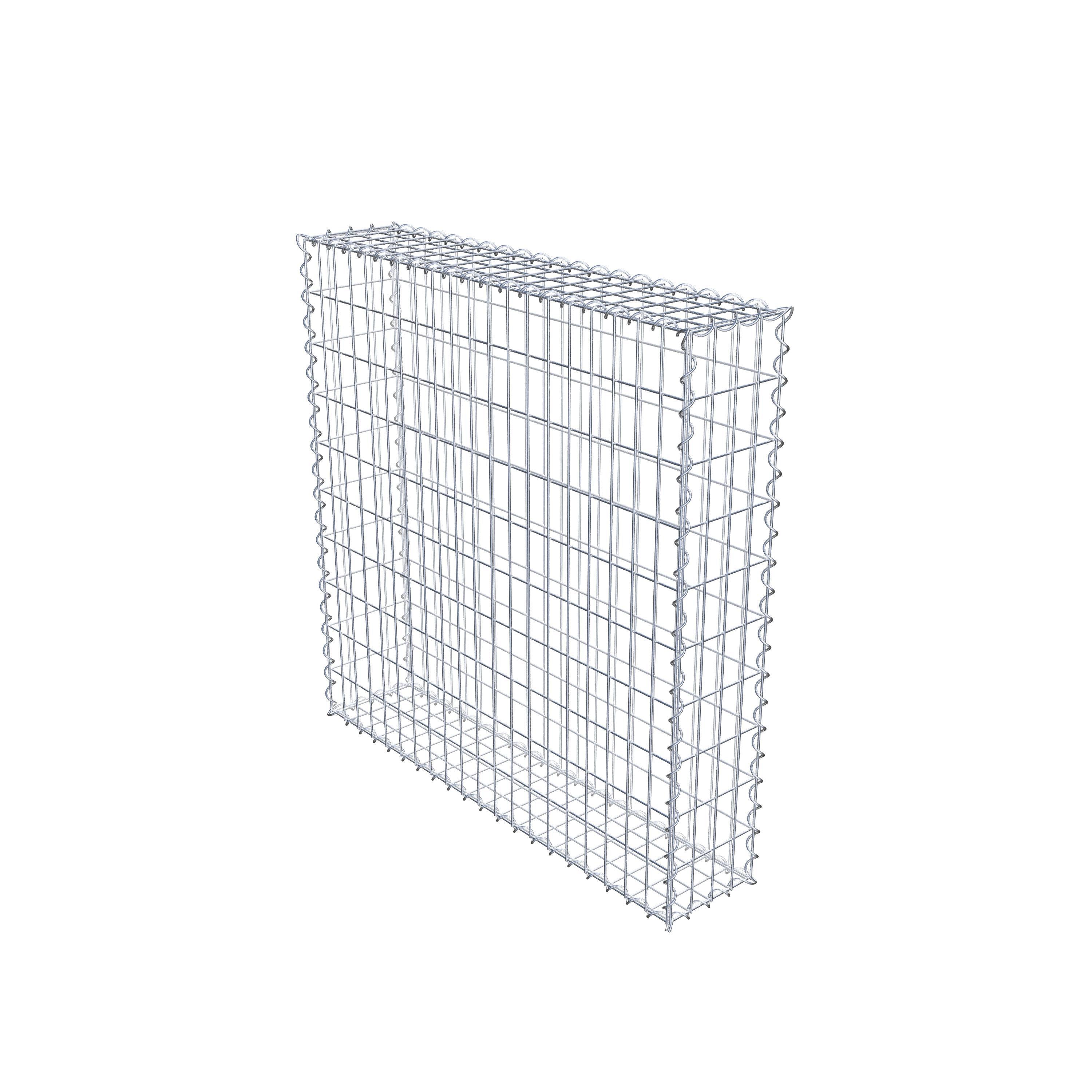 Gabion 100 cm x 100 cm x 20 cm (L x H x D), mesh size 5 cm x 10 cm, spiral