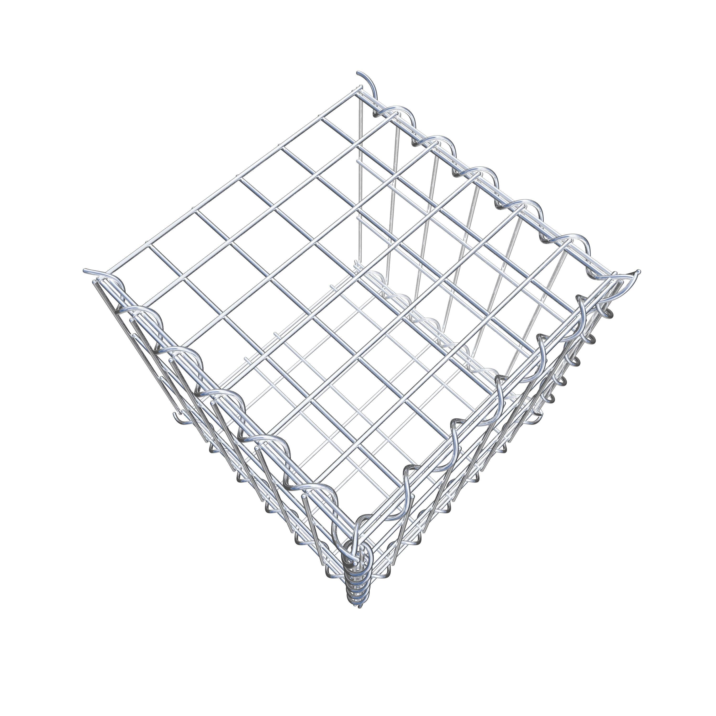 Gabião tipo 2 30 cm x 30 cm x 30 cm (C x A x P), malhagem 5 cm x 10 cm, espiral