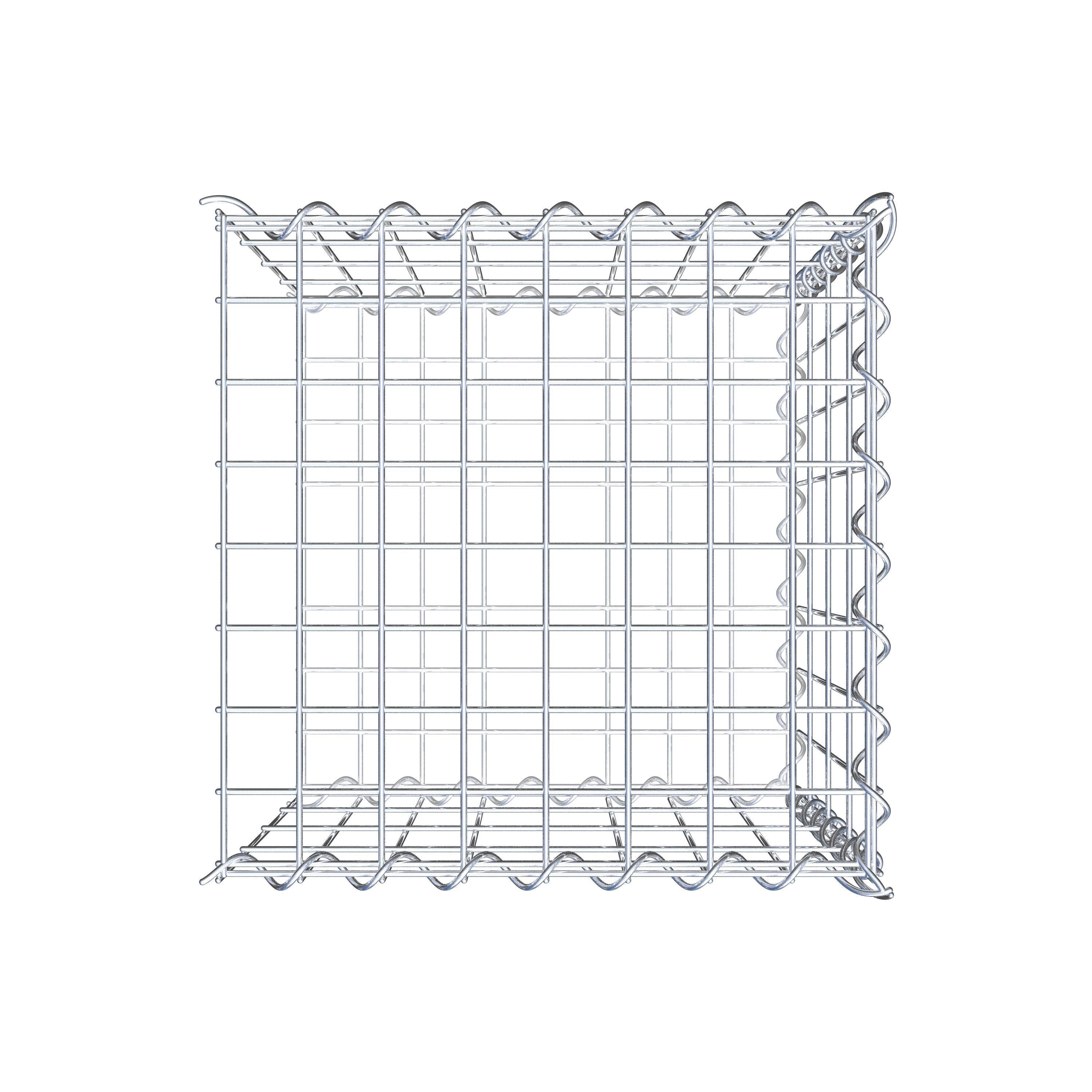 Gabião tipo 2 40 cm x 40 cm x 40 cm (C x A x P), malhagem 5 cm x 10 cm, espiral