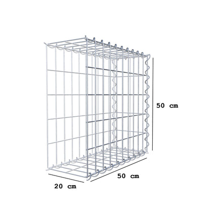 Grown-on gabion type 2 50 cm x 50 cm x 20 cm (L x H x D), mesh size 5 cm x 10 cm, spiral