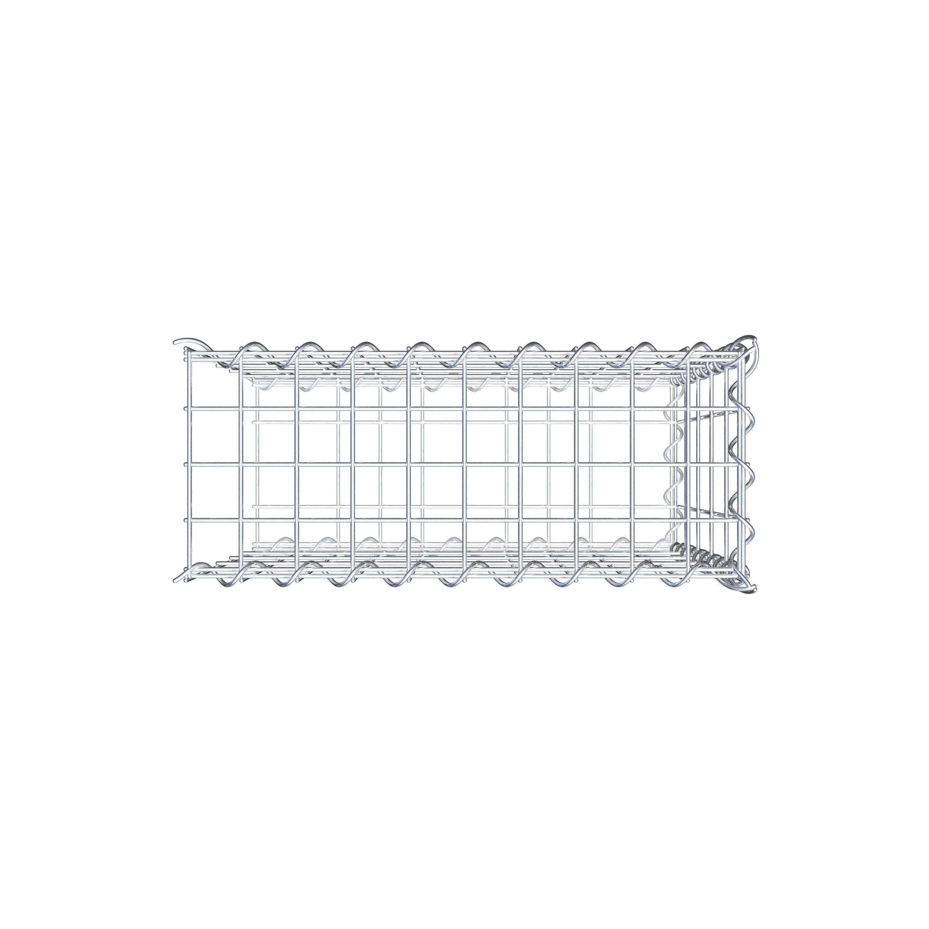 Aangegroeide schanskorf type 2 50 cm x 50 cm x 20 cm (L x H x D), maaswijdte 5 cm x 10 cm, spiraal