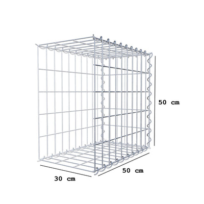 Grown-on gabion type 2 50 cm x 50 cm x 30 cm (L x H x D), mesh size 5 cm x 10 cm, spiral