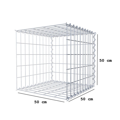 Anbaugabione Typ 2 50 cm x 50 cm x 50 cm (L x H x T), Maschenweite 5 cm x 10 cm, Spirale