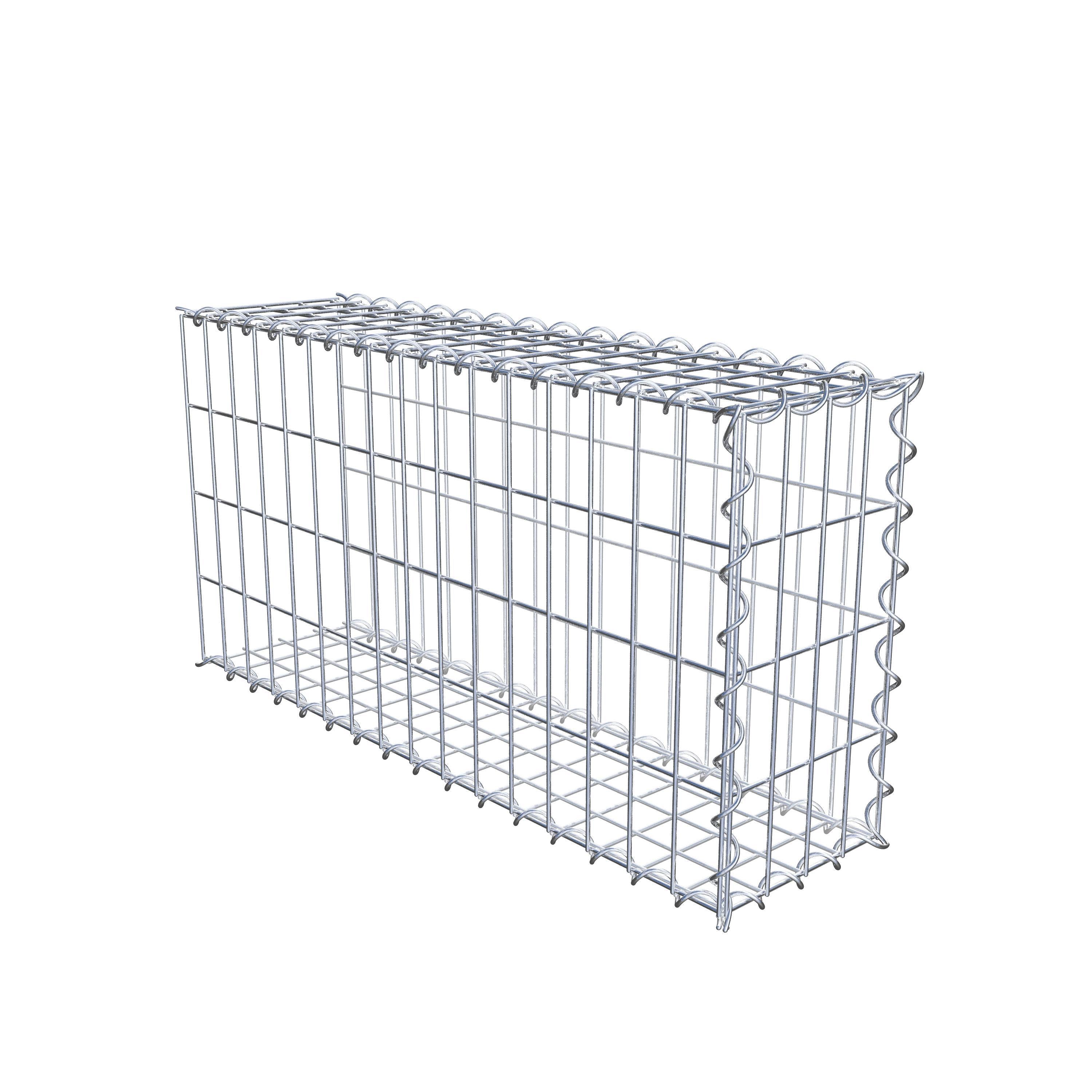 Monteret gabion type 2 80 cm x 40 cm x 20 cm (L x H x D), maskestørrelse 5 cm x 10 cm, spiral