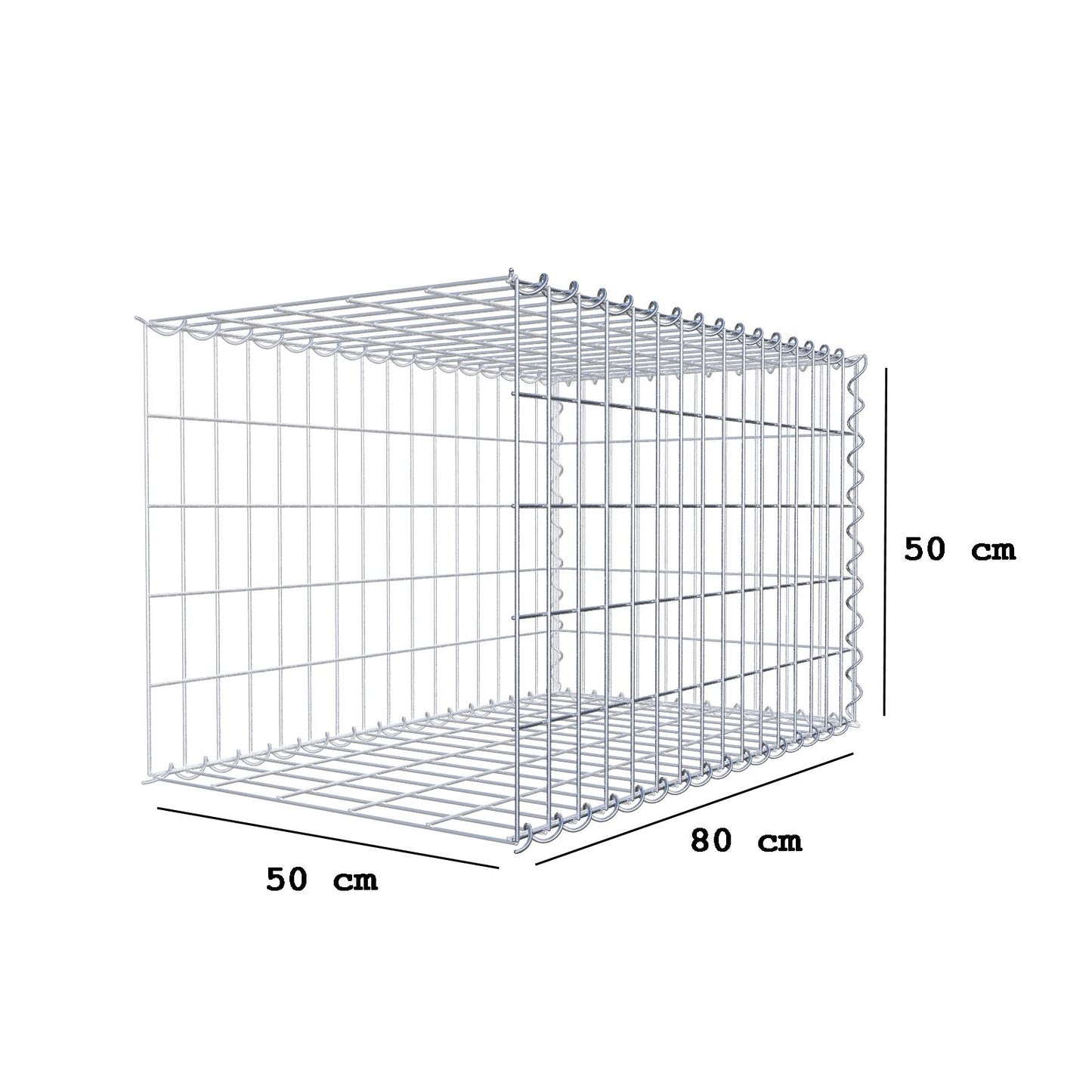 Anbaugabione Typ 2 80 cm x 50 cm x 50 cm (L x H x T), Maschenweite 5 cm x 10 cm, Spirale