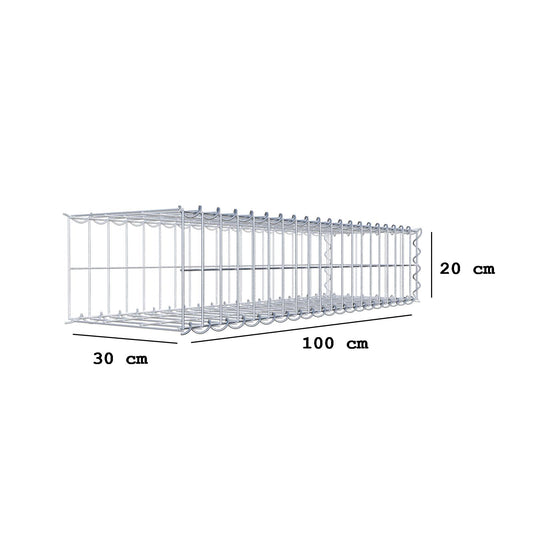 Grown-on gabion type 2 100 cm x 20 cm x 30 cm (L x H x D), mesh size 5 cm x 10 cm, spiral