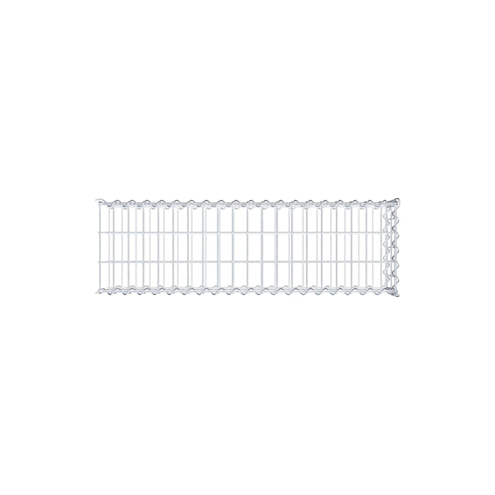 Gabião tipo 2 100 cm x 20 cm x 30 cm (C x A x P), malhagem 5 cm x 10 cm, espiral