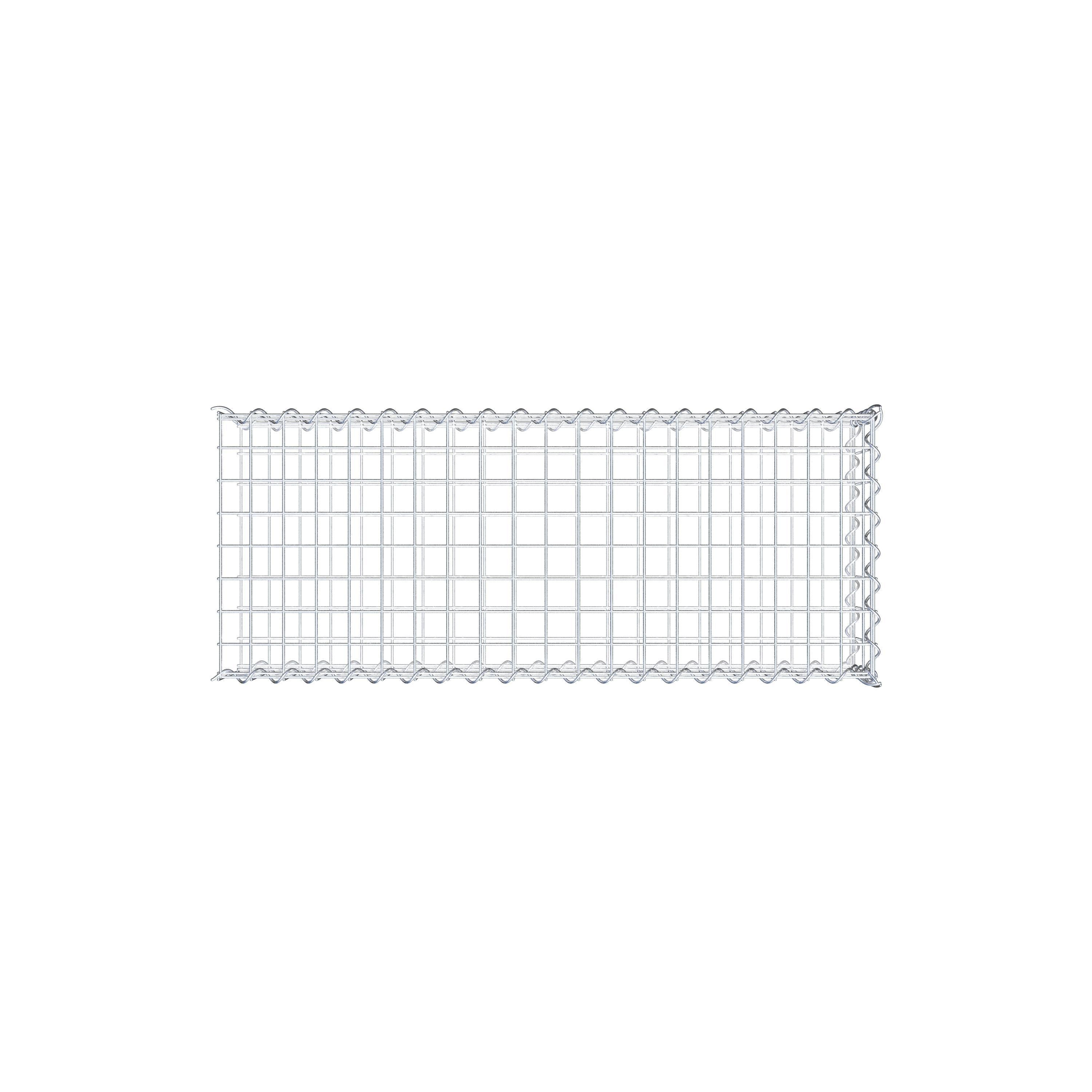 Opvokset gabion type 2 100 cm x 20 cm x 40 cm (L x H x D), maskestørrelse 5 cm x 10 cm, spiral