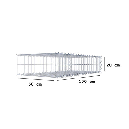 Anbaugabione Typ 2 100 cm x 20 cm x 50 cm (L x H x T), Maschenweite 5 cm x 10 cm, Spirale