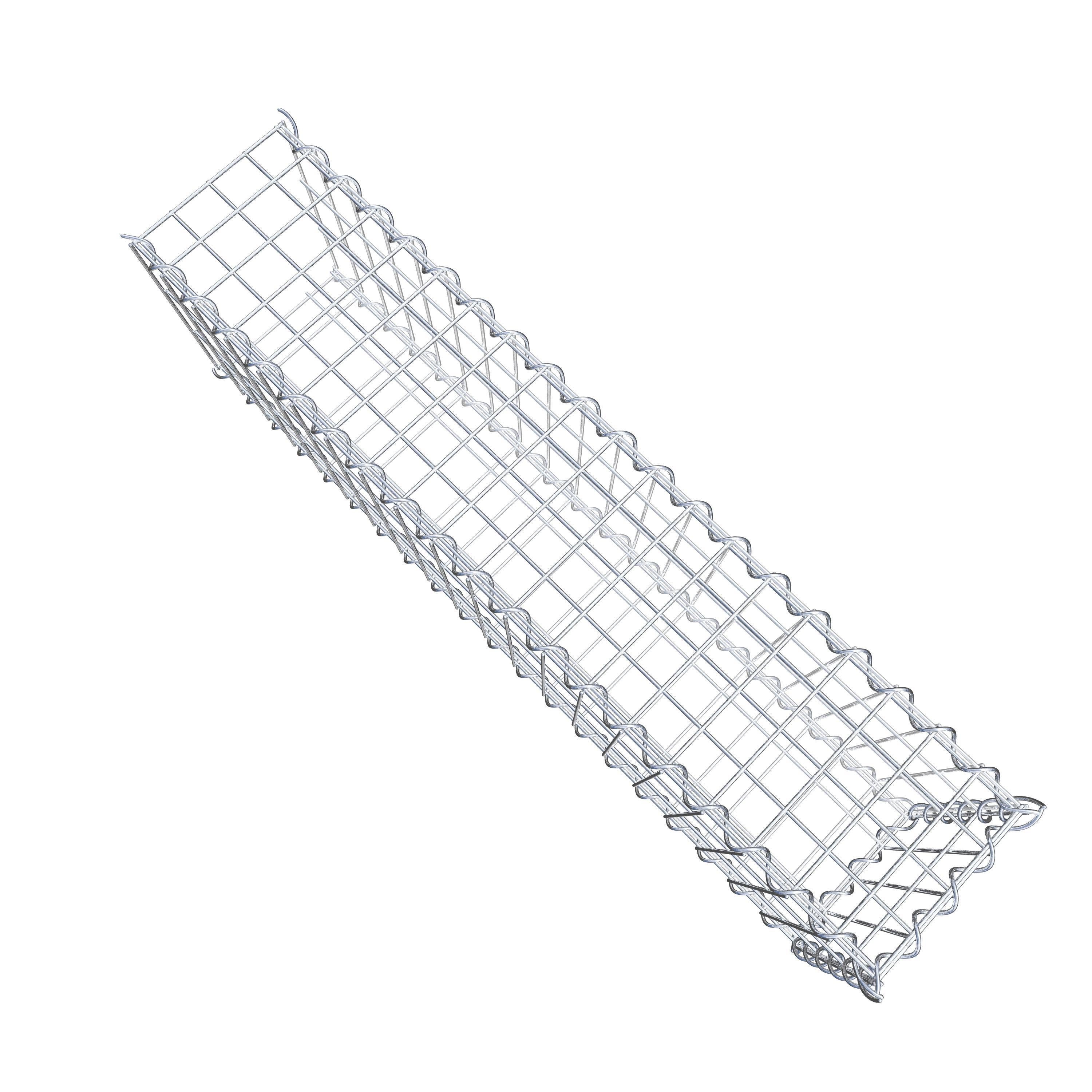 Opvokset gabion type 2 100 cm x 30 cm x 20 cm (L x H x D), maskestørrelse 5 cm x 10 cm, spiral