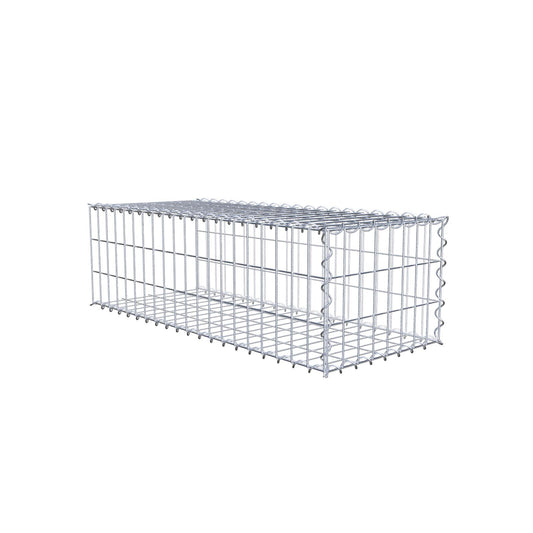 Opvokset gabion type 2 100 cm x 30 cm x 40 cm (L x H x D), maskestørrelse 5 cm x 10 cm, spiral