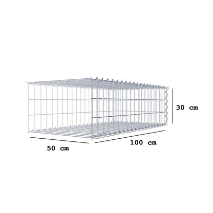 Anbaugabione Typ 2 100 cm x 30 cm x 50 cm (L x H x T), Maschenweite 5 cm x 10 cm, Spirale
