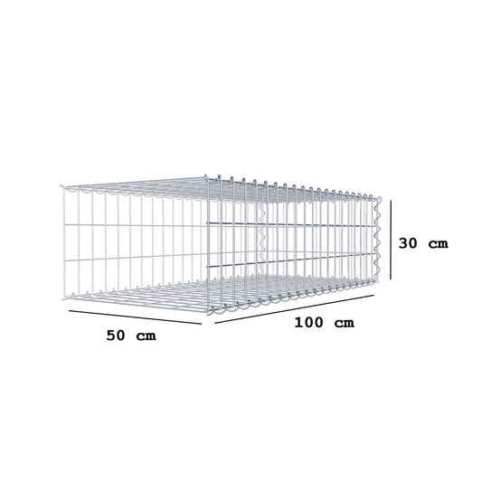 Gavión adulto tipo 2 100 cm x 30 cm x 50 cm (largo x alto x profundidad), tamaño de malla 5 cm x 10 cm, espiral