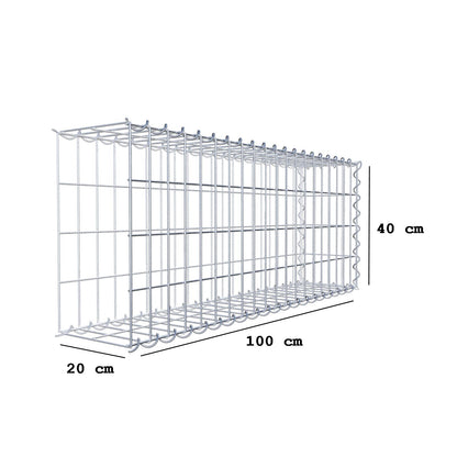 Anbaugabione Typ 2 100 cm x 40 cm x 20 cm (L x H x T), Maschenweite 5 cm x 10 cm, Spirale