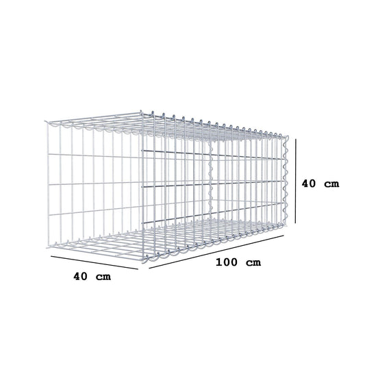 Add-on schanskorf type 2 100 cm x 40 cm x 40 cm (L x H x D), maaswijdte 5 cm x 10 cm, spiraalvormig