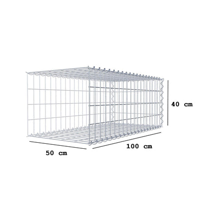 Grown-on gabion type 2 100 cm x 40 cm x 50 cm (L x H x D), mesh size 5 cm x 10 cm, spiral