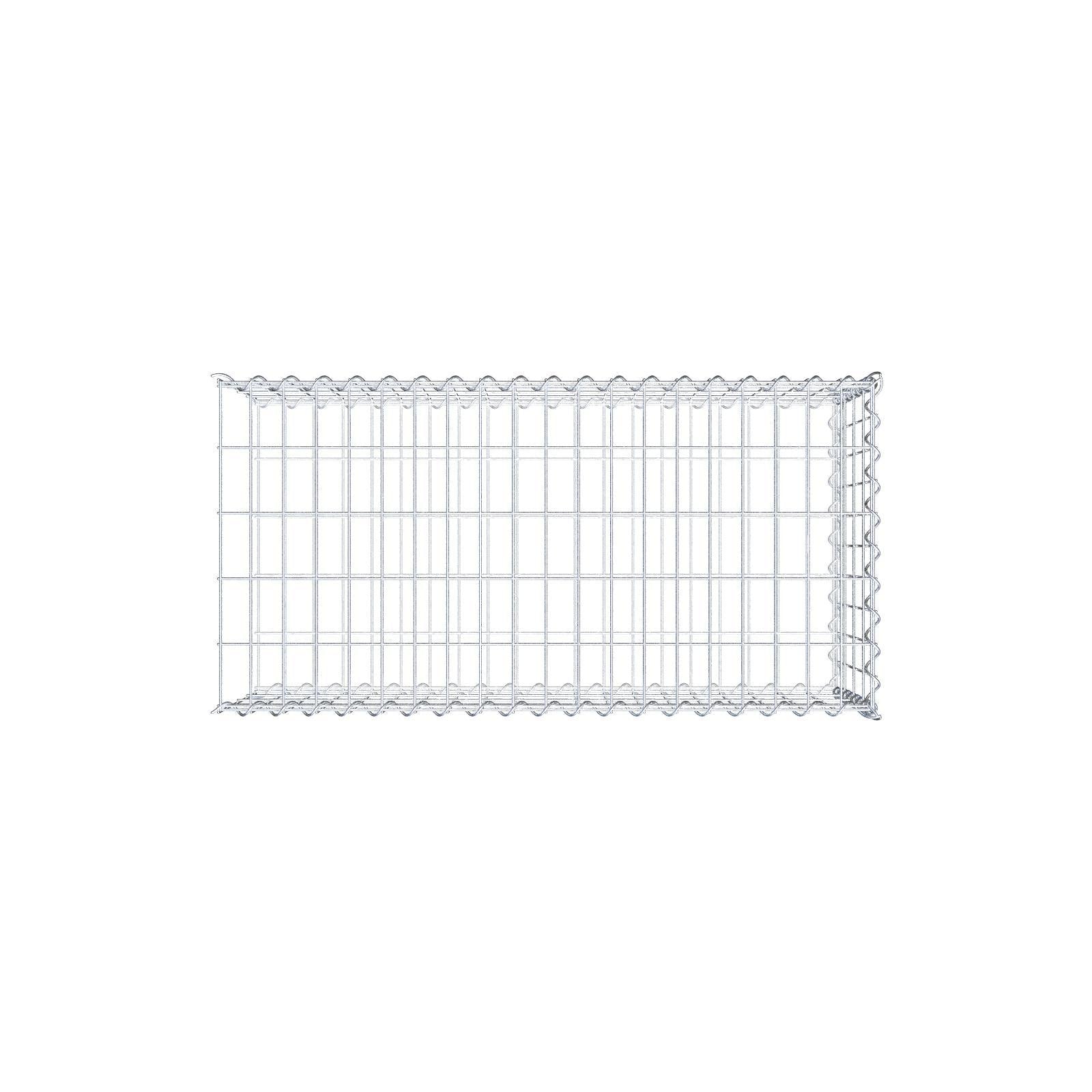 Grown-on gabion type 2 100 cm x 40 cm x 50 cm (L x H x D), mesh size 5 cm x 10 cm, spiral