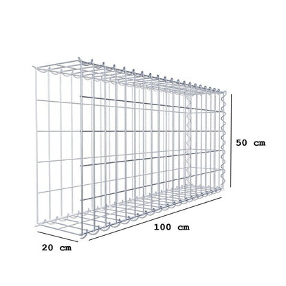 Gabion rapporté type 2 100 cm x 50 cm x 20 cm (L x H x P), mailles 5 cm x 10 cm, spirale