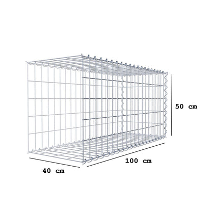 Gabion rapporté type 2 100 cm x 50 cm x 40 cm (L x H x P), mailles 5 cm x 10 cm, spirale