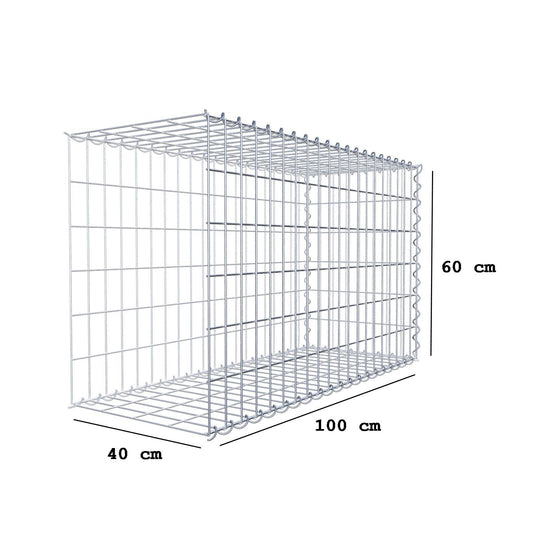 Grown-on gabion type 2 100 cm x 60 cm x 40 cm (L x H x D), mesh size 5 cm x 10 cm, spiral