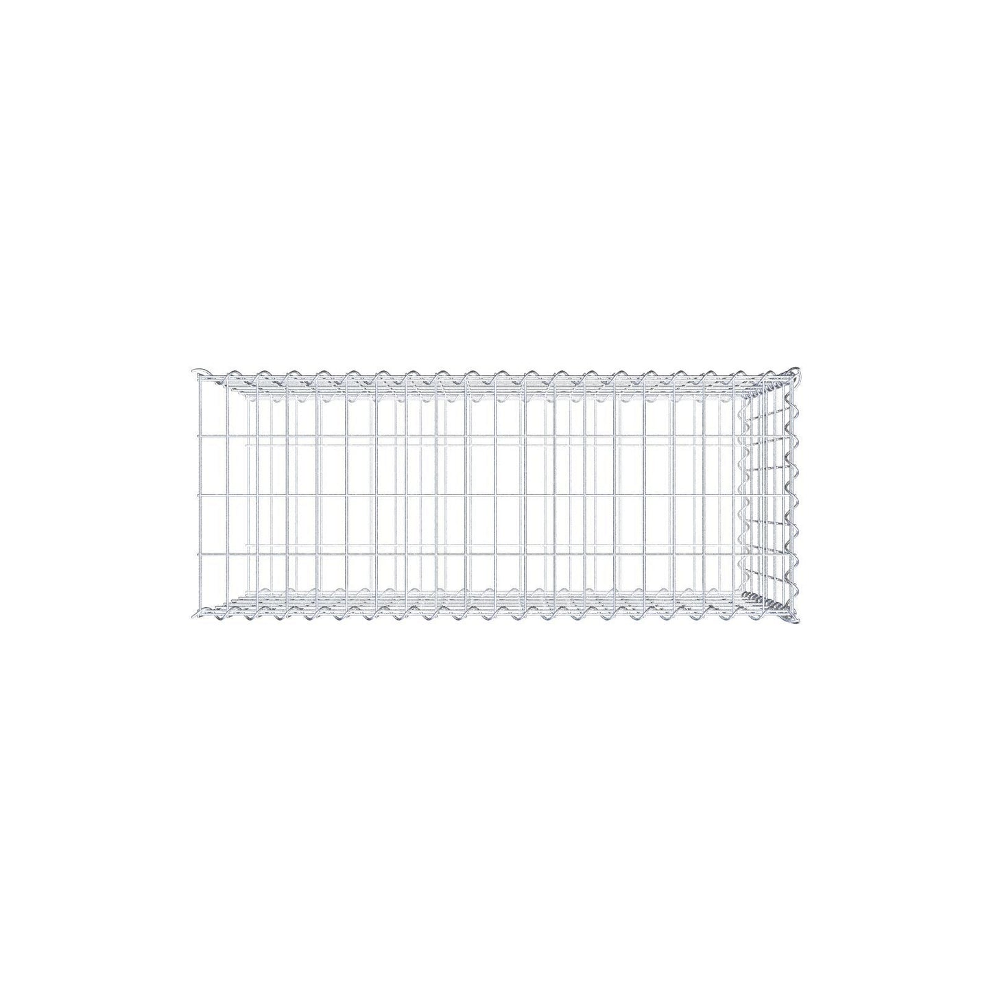 Opvokset gabion type 2 100 cm x 60 cm x 40 cm (L x H x D), maskestørrelse 5 cm x 10 cm, spiral