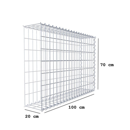 Grown-on gabion type 2 100 cm x 70 cm x 20 cm (L x H x D), mesh size 5 cm x 10 cm, spiral