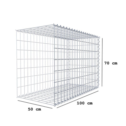 Opvokset gabion type 2 100 cm x 70 cm x 50 cm (L x H x D), maskestørrelse 5 cm x 10 cm, spiral