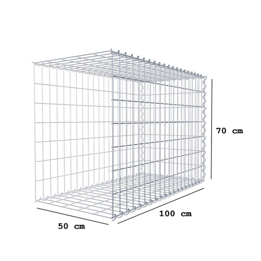 Add-on schanskorf type 2 100 cm x 70 cm x 50 cm (L x H x D), maaswijdte 5 cm x 10 cm, spiraalvormig