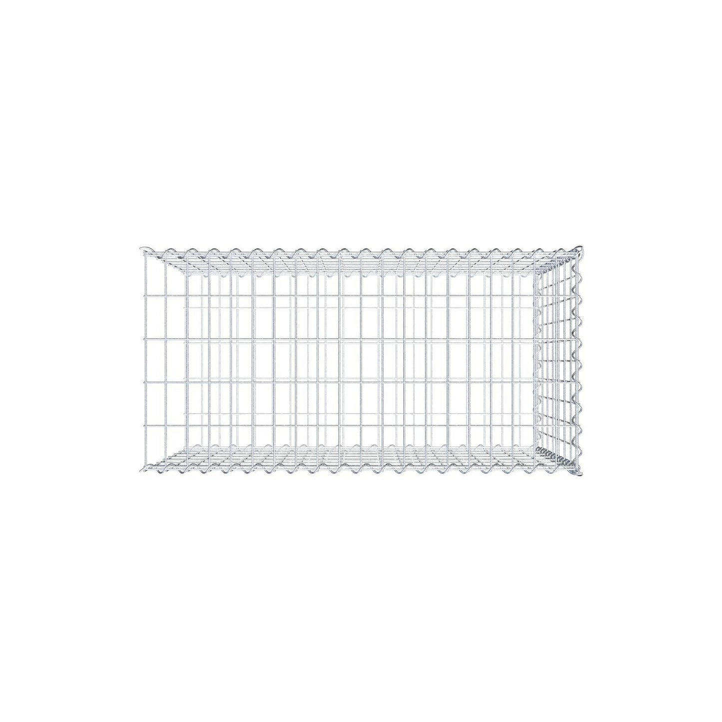 Opvokset gabion type 2 100 cm x 70 cm x 50 cm (L x H x D), maskestørrelse 5 cm x 10 cm, spiral