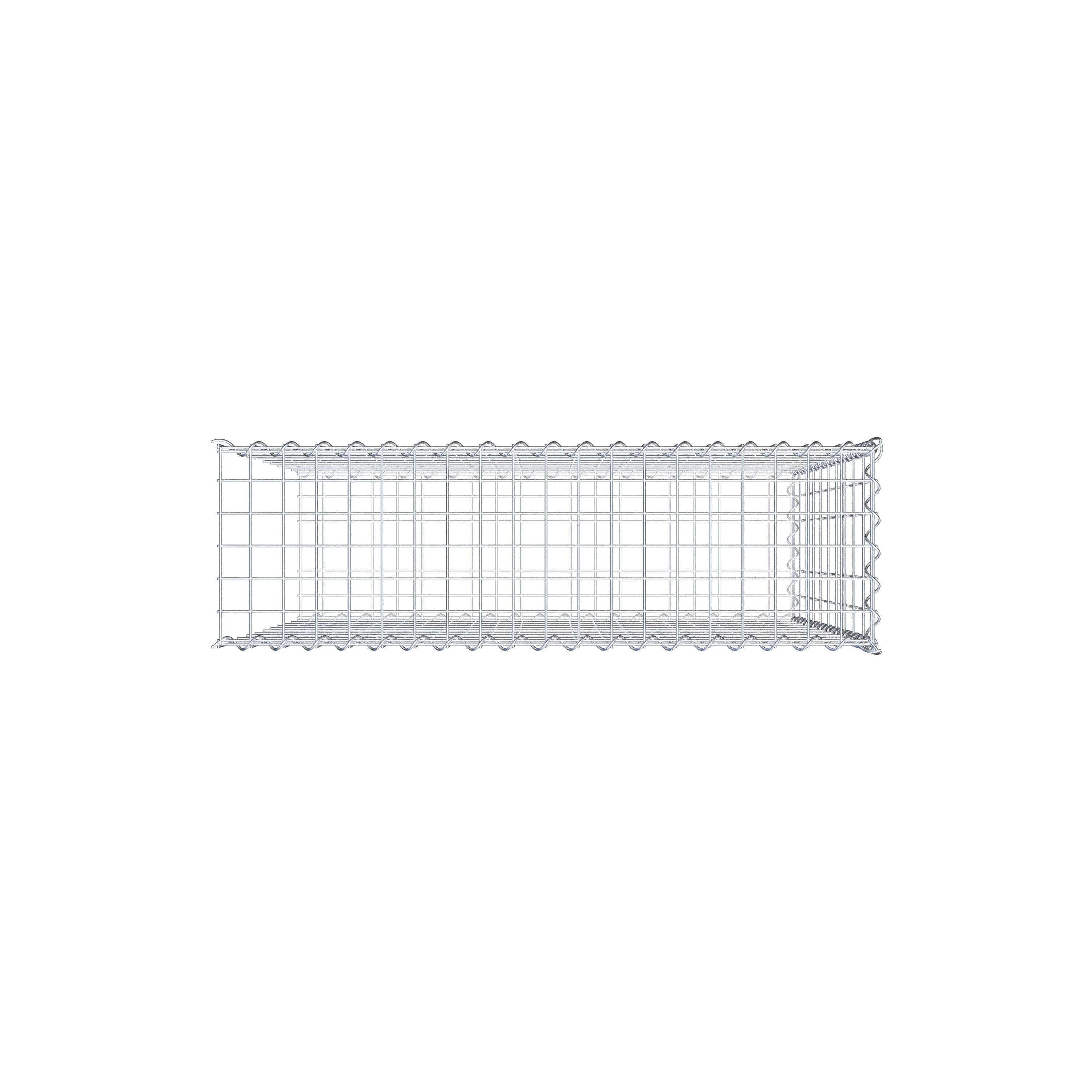 Grown-on gabion type 2 100 cm x 100 cm x 30 cm (L x H x D), mesh size 5 cm x 10 cm, spiral