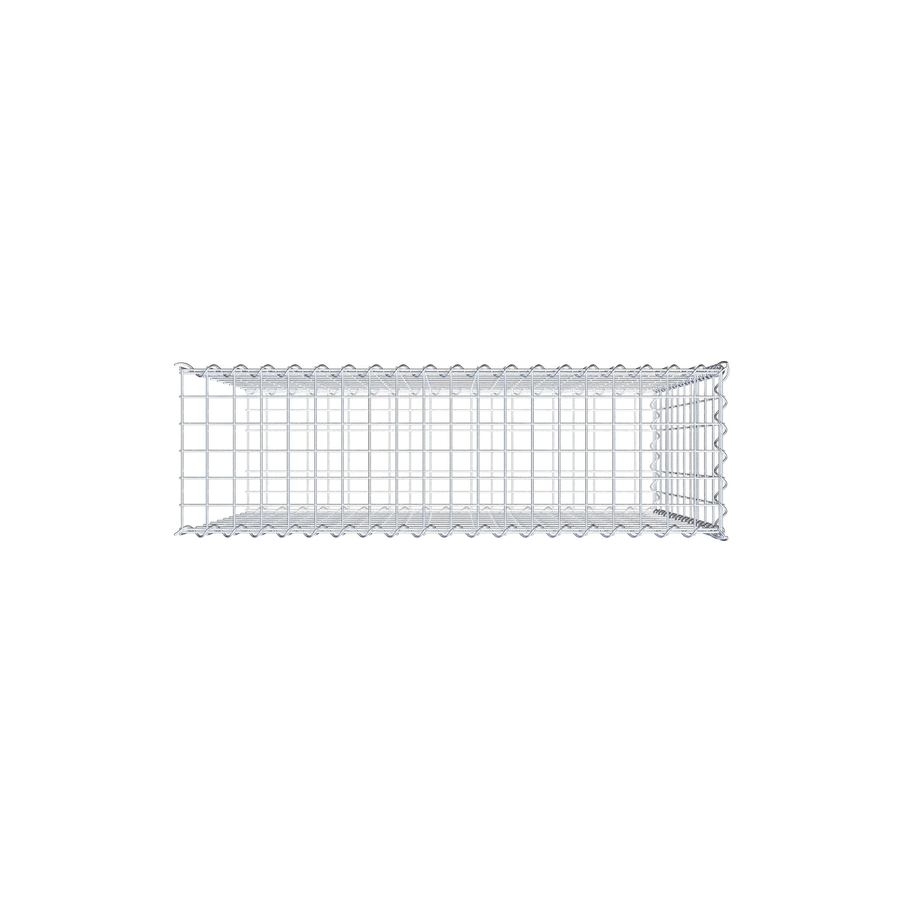 Gavión adulto tipo 2 100 cm x 100 cm x 30 cm (largo x alto x profundidad), tamaño de malla 5 cm x 10 cm, espiral