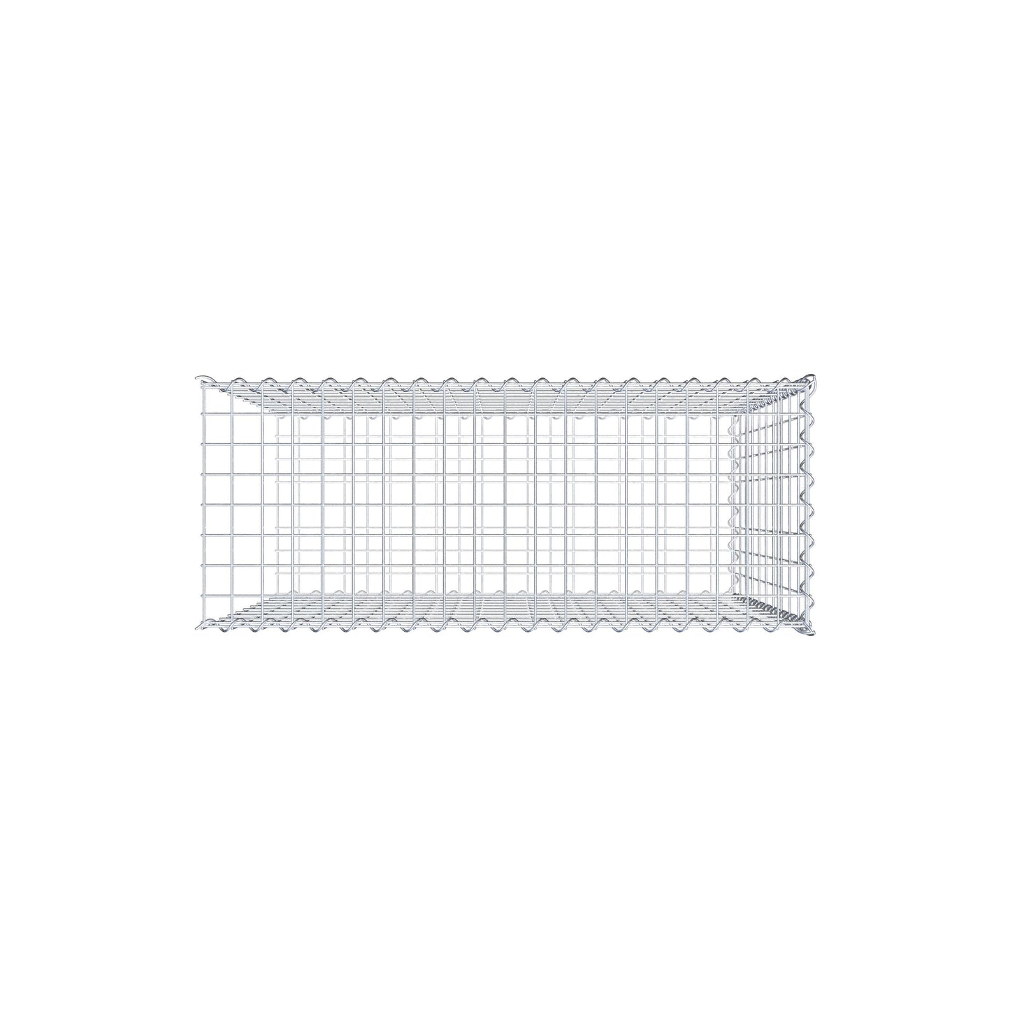 Grown-on gabion type 2 100 cm x 100 cm x 40 cm (L x H x D), mesh size 5 cm x 10 cm, spiral