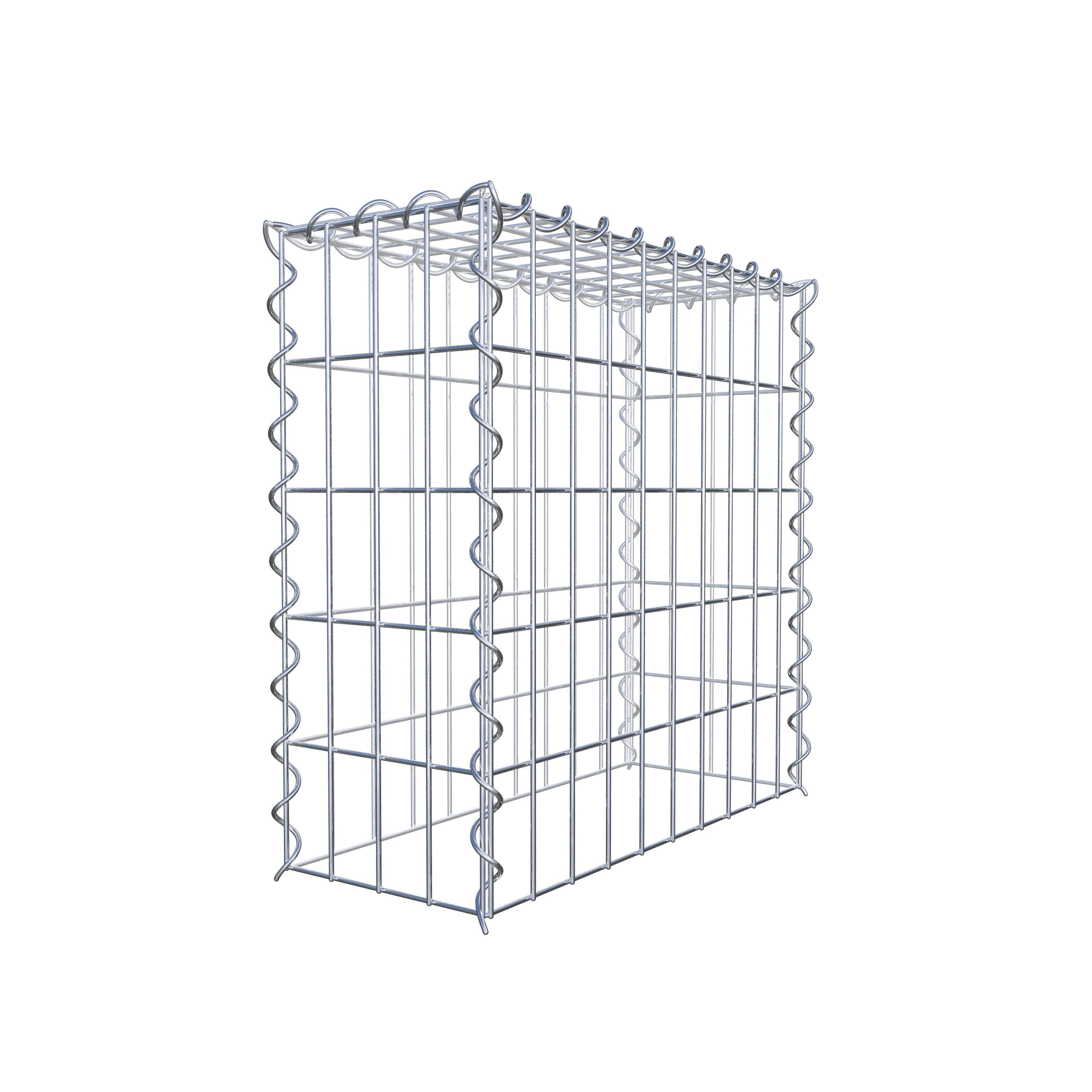 Aangegroeide schanskorf type 3 50 cm x 50 cm x 20 cm (L x H x D), maaswijdte 5 cm x 10 cm, spiraal